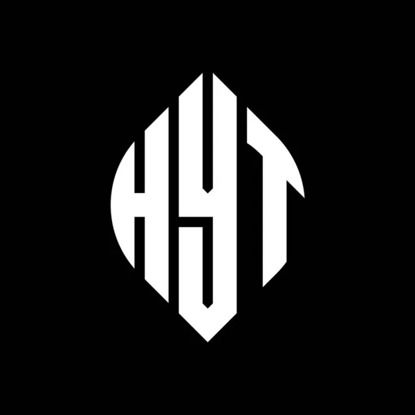 Hyt Círculo Letra Logotipo Design Com Forma Círculo Elipse Hyt — Vetor de Stock