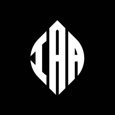 Dairesel ve elips şekilli IAA daire harf logosu tasarımı. Tipografik biçimli IAA elips harfleri. Üç baş harf daire şeklinde bir logo oluşturuyor. IAA Çember Amblemi Soyut Monogram Harf İşaretleme Vektörü.