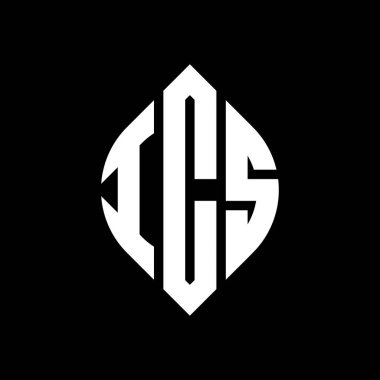 Çember ve elips şekilli ICS daire harf logosu tasarımı. Tipografik tarzda ICS elips harfleri. Üç baş harf daire şeklinde bir logo oluşturuyor. ICS Çember Amblemi Soyut Monogram Harf İşaretleme Vektörü.