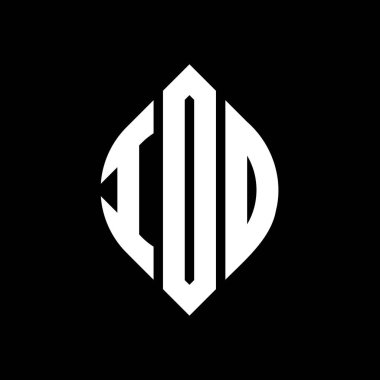 Daire ve elips şekilli IDD daire harf logosu tasarımı. Typographic tarzı elips harfleri. Üç baş harf daire şeklinde bir logo oluşturuyor. Kimlik Çemberi Amblemi Soyut Monogram Harf İşaretleme Vektörü.