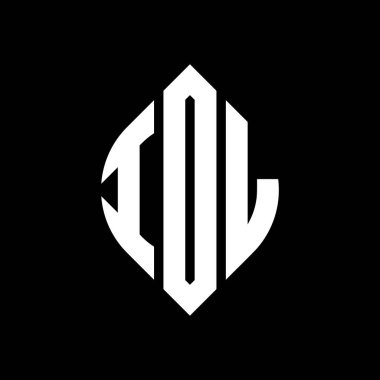 Daire ve elips şekilli IDL daire harf logosu tasarımı. Tipografik biçimli IDL elips harfleri. Üç baş harf daire şeklinde bir logo oluşturuyor. IDL Çember Amblemi Soyut Monogram Harf İşaretleyici Vektörü.