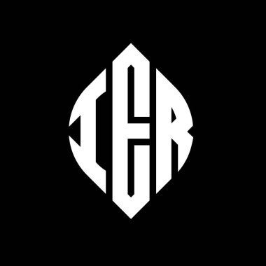 Dairesel ve elips şekilli IER daire harf logosu tasarımı. Typographic tarzında IER elips harfleri. Üç baş harf daire şeklinde bir logo oluşturuyor. IER Çemberi Amblemi Soyut Monogram Harf İşaretleme Vektörü.