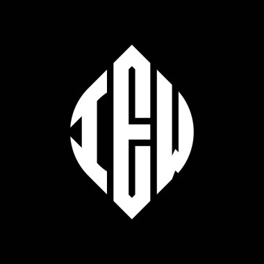 Çember ve elips şekilli IEW daire harf logosu tasarımı. Typographic tarzında elips harfler. Üç baş harf daire şeklinde bir logo oluşturuyor. IEW Çember Amblemi Soyut Monogram Harf İşaretleyici Vektörü.
