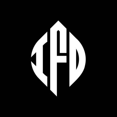 Halka ve elips şekilli IFO yuvarlak harf logosu tasarımı. Tipografik şekilli IFO elips harfleri. Üç baş harf daire şeklinde bir logo oluşturuyor. IFO Çemberi Amblemi Soyut Monogram Harf İşaretleme Vektörü.