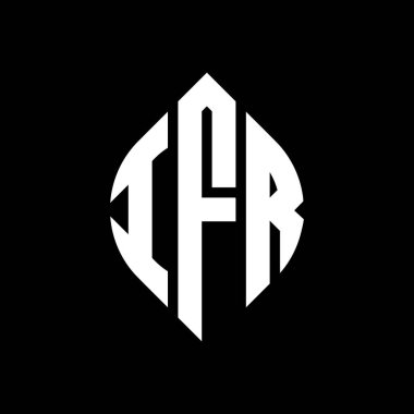 Çember ve elips şekilli IFR daire harf logosu tasarımı. Typographic tarzında IFR elips harfleri. Üç baş harf daire şeklinde bir logo oluşturuyor. IFR Çemberi Amblemi Soyut Monogram Harf İşaretleyici Vector.IFR daire harfli logo tasarımı daire ve ellip