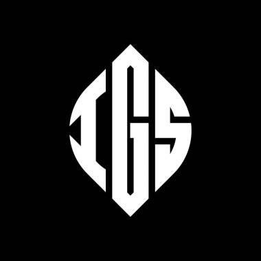 Çember ve elips şekilli IGS daire harf logosu tasarımı. Typographic tarzında IGS elips harfleri. Üç baş harf daire şeklinde bir logo oluşturuyor. IGS Çember Amblemi Soyut Monogram Harf İşaretleyici Vektörü.