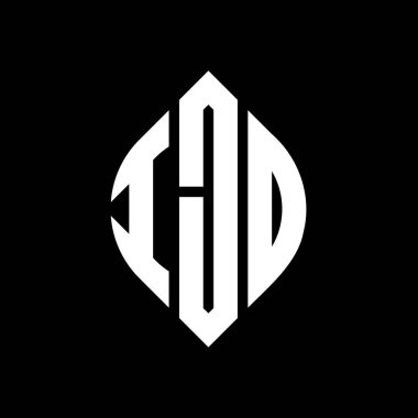 Daire ve elips şekilli IJD daire harf logosu tasarımı. Typographic tarzında IJD elips harfleri. Üç baş harf daire şeklinde bir logo oluşturuyor. IJD Çember Amblemi Soyut Monogram Harf İşaretleyici Vektörü.