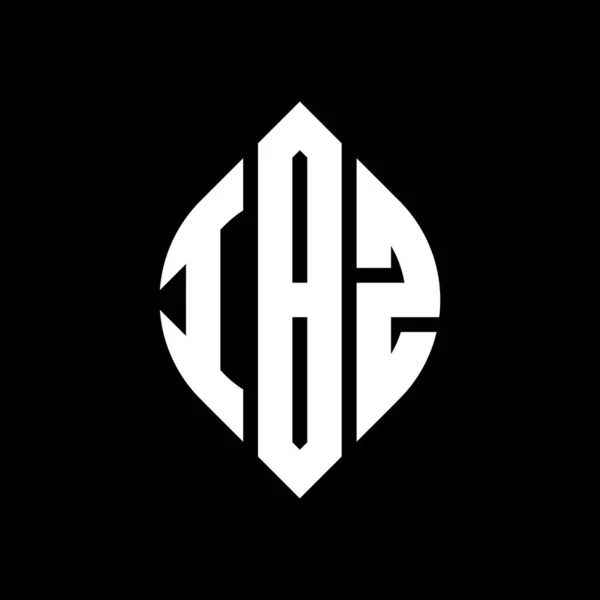 Дизайн Логотипа Круга Ibz Формой Круга Эллипса Эллипсовые Буквы Ibz — стоковый вектор