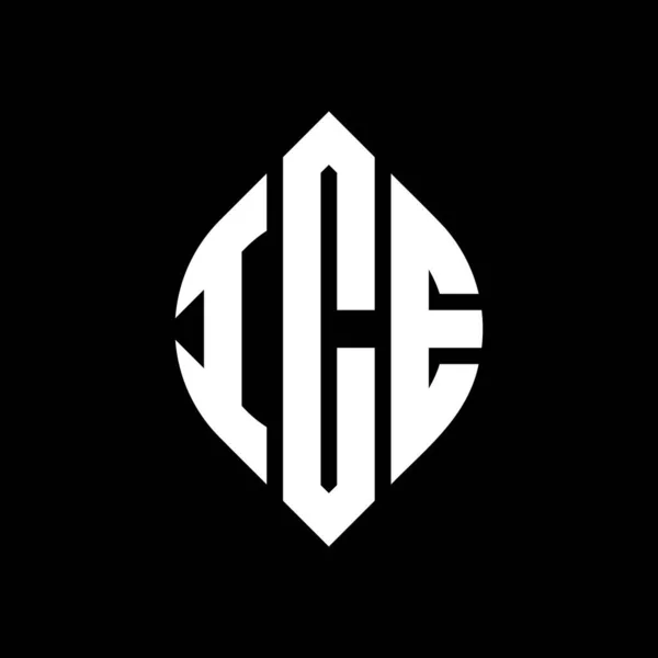Ice Cercle Lettre Logo Design Avec Cercle Ellipse Forme Lettres — Image vectorielle