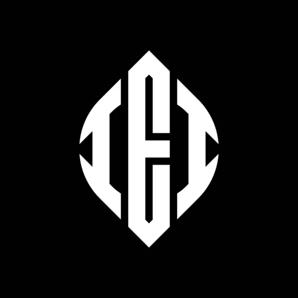 Конструкция Логотипа Круга Iei Кружком Эллипсом Iei Эллиптические Буквы Типографским — стоковый вектор