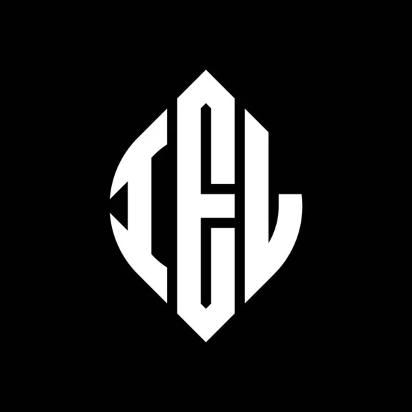 Разработка Логотипа Круга Iel Формой Круга Эллипса Буквы Iel Типографским — стоковый вектор