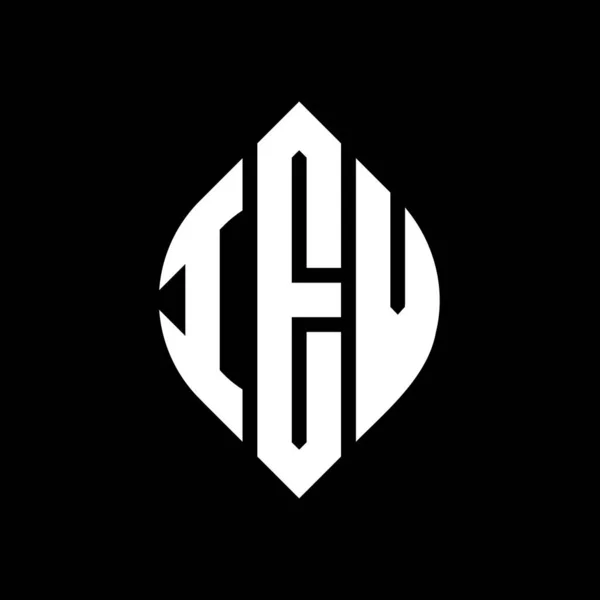 Iev Cercle Lettre Logo Design Avec Cercle Ellipse Forme Lettres — Image vectorielle