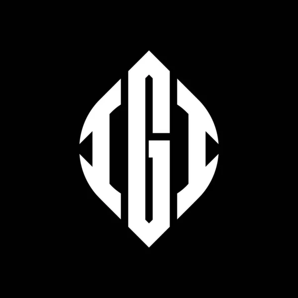 Igi Kreis Buchstabe Logo Design Mit Kreis Und Ellipsenform Igi — Stockvektor