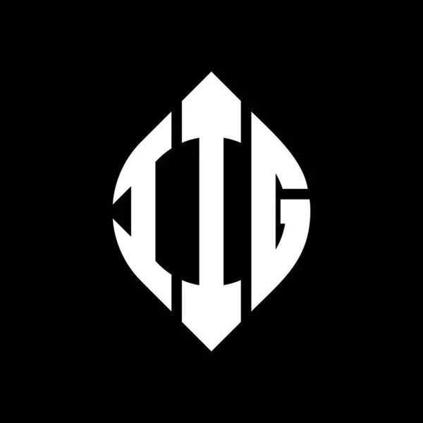 Iig Cirkel Letter Logo Ontwerp Met Cirkel Ellips Vorm Iig — Stockvector