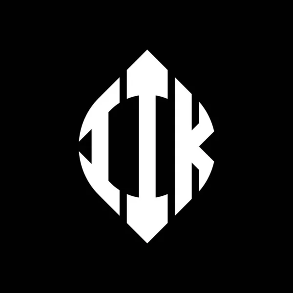 Σχεδιασμός Λογότυπου Γραμμάτων Κύκλου Iik Κύκλο Και Σχήμα Έλλειψης Iik — Διανυσματικό Αρχείο