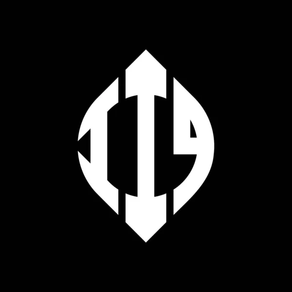 Iiq Kreis Buchstabe Logo Design Mit Kreis Und Ellipsenform Iiq — Stockvektor