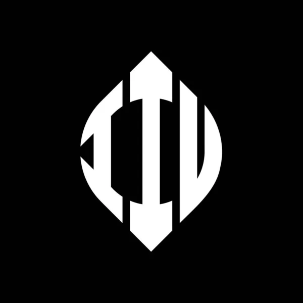 Iiu Cerchio Lettera Logo Design Con Cerchio Forma Ellittica Iiu — Vettoriale Stock
