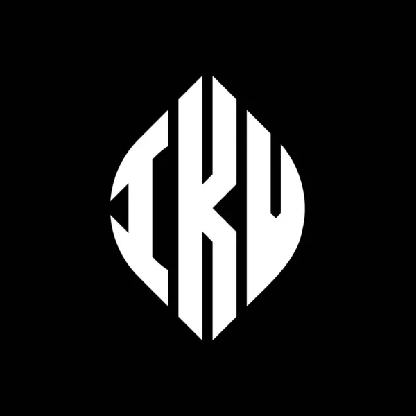 Design Logotipo Letra Círculo Ikv Com Forma Círculo Elipse Ikv — Vetor de Stock