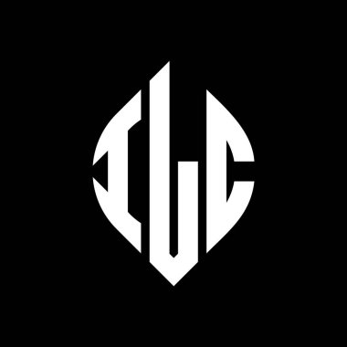 Çember ve elips şekilli ILC daire harf logosu tasarımı. Tipografik biçimli ILC elips harfleri. Üç baş harf daire şeklinde bir logo oluşturuyor. ILC Çember Amblemi Soyut Monogram Harf İşaretleyici Vektörü.