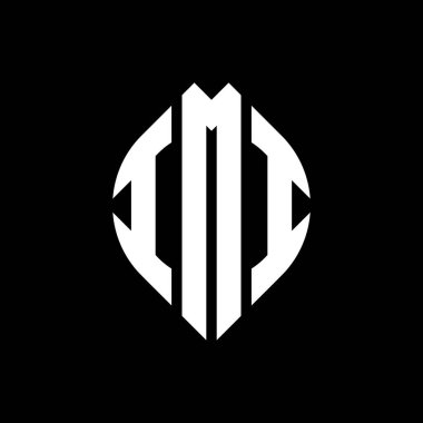 Çember ve elips şekilli IMI daire harf logosu tasarımı. Typographic tarzında IMI elips harfleri. Üç baş harf daire şeklinde bir logo oluşturuyor. IMI Çemberi Amblemi Soyut Monogram Harf İşaretleyici Vektörü.