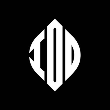 Çember ve elips şekilli IOD daire harf logosu tasarımı. Typographic tarzında IOD elips harfleri. Üç baş harf daire şeklinde bir logo oluşturuyor. IOD Çemberi Amblemi Soyut Monogram Harf İşaretleyici Vektörü.
