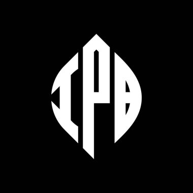Halka ve elips şekilli IPB daire harf logosu tasarımı. Tipografik biçimli IPB elips harfleri. Üç baş harf daire şeklinde bir logo oluşturuyor. IPB Çember Amblemi Soyut Monogram Harf İşaretleyici Vektörü.