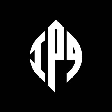 Çember ve elips şekilli IPQ daire harf logosu tasarımı. Typographic tarzında IPQ elips harfleri. Üç baş harf daire şeklinde bir logo oluşturuyor. IPQ Çemberi Amblemi Soyut Monogram Harf İşaretleyici Vektörü.