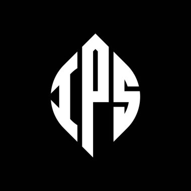 Dairesel ve elips şekilli IPS daire harf logosu tasarımı. Tipografik tarzda IPS elips harfleri. Üç baş harf daire şeklinde bir logo oluşturuyor. IPS Çemberi Amblemi Soyut Monogram Harf İşaretleme Vektörü.
