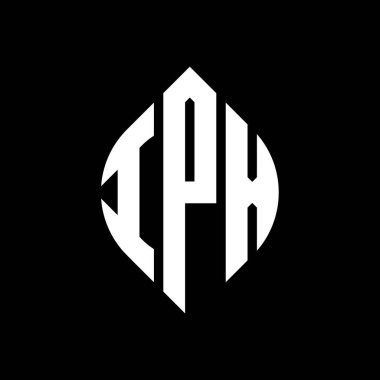 Halka ve elips şekilli IPX daire harf logosu tasarımı. Tipografik biçimli IPX elips harfleri. Üç baş harf daire şeklinde bir logo oluşturuyor. IPX Çember Amblemi Soyut Monogram Harf İşaretleyici Vektörü.
