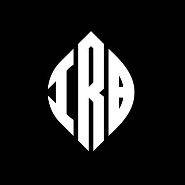 Dairesel ve elips şekilli IRB daire harf logosu tasarımı. Typographic tarzında IRB elips harfleri. Üç baş harf daire şeklinde bir logo oluşturuyor. IRB Çemberi Amblemi Soyut Monogram Harf İşaretleme Vektörü.