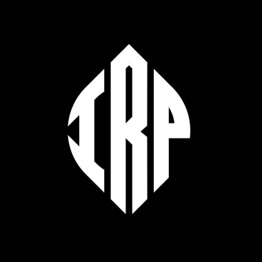Çember ve elips şekilli IRP daire harf logosu tasarımı. Tipografik tarzda IRP elips harfleri. Üç baş harf daire şeklinde bir logo oluşturuyor. IRP Çemberi Amblemi Soyut Monogram Harfi Mark Vector.IRP daire harfi logosu daire ve ellip tasarımı