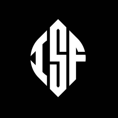 Çember ve elips şekilli ISF daire harf logosu tasarımı. ISF elips harfleri tipografik tarzda. Üç baş harf daire şeklinde bir logo oluşturuyor. ISF Çember Amblemi Soyut Monogram Harf İşaretleyici Vektörü.