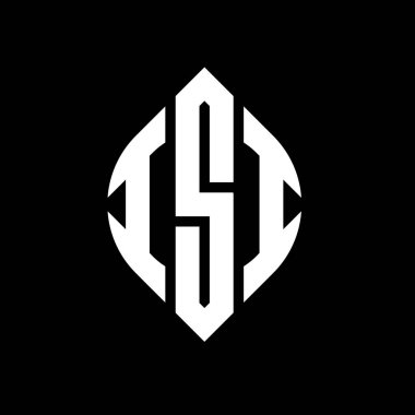 Çember ve elips şekilli ISI daire harf logosu tasarımı. ISI elips harfleri tipografik tarzda. Üç baş harf daire şeklinde bir logo oluşturuyor. ISI Çember Amblemi Soyut Monogram Harf İşaretleyici Vektörü.