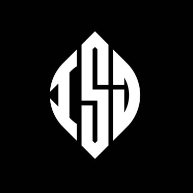 Çember ve elips şekilli ISJ daire harf logosu tasarımı. ISJ elips harfleri tipografik tarzda. Üç baş harf daire şeklinde bir logo oluşturuyor. ISJ Çember Amblemi Soyut Monogram Harf İşaretleyici Vektörü.