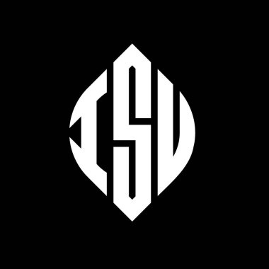 Çember ve elips şekilli ISU daire harf logosu tasarımı. ISU elips harfleri tipografik tarzda. Üç baş harf daire şeklinde bir logo oluşturuyor. ISU Çember Amblemi Soyut Monogram Harf İşaretleyici Vektörü.