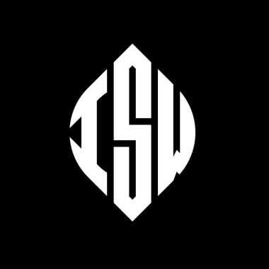 Daire ve elips şekilli ISW daire harf logosu tasarımı. Typographic tarzında ISW elips harfleri. Üç baş harf daire şeklinde bir logo oluşturuyor. ISW Çember Amblemi Soyut Monogram Harf İşaretleyici Vektörü.