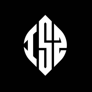 Çember ve elips şekilli ISZ daire harf logosu tasarımı. Typographic tarzında ISZ elips harfleri. Üç baş harf daire şeklinde bir logo oluşturuyor. ISZ Çember Amblemi Soyut Monogram Harf İşaretleyici Vektörü.