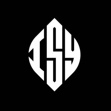 Çember ve elips şekilli ISY daire harf logosu tasarımı. ISY elips harfleri tipografik tarzda. Üç baş harf daire şeklinde bir logo oluşturuyor. ISY Çember Amblemi Soyut Monogram Harf İşaretleyici Vektörü.