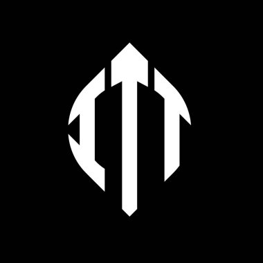Çember ve elips şekilli ITT daire harf logosu tasarımı. Typographic tarzında ITT elips harfleri. Üç baş harf daire şeklinde bir logo oluşturuyor. ITT Çember Amblemi Soyut Monogram Harf İşaretleyici Vektörü.