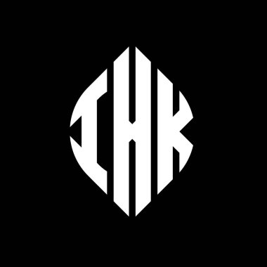 Daire ve elips şekilli IXK daire harf logosu tasarımı. Tipografik biçimli IXK elips harfleri. Üç baş harf daire şeklinde bir logo oluşturuyor. IXK Çember Amblemi Soyut Monogram Harf İşaretleyici Vektörü.
