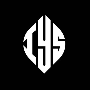 Daire şeklinde ve elips şeklinde IYS daire şeklinde harf logosu tasarımı. Tipografik biçimli IYS elips harfleri. Üç baş harf daire şeklinde bir logo oluşturuyor. IYS Çember Amblemi Soyut Monogram Harf İşaretleyici Vektörü.