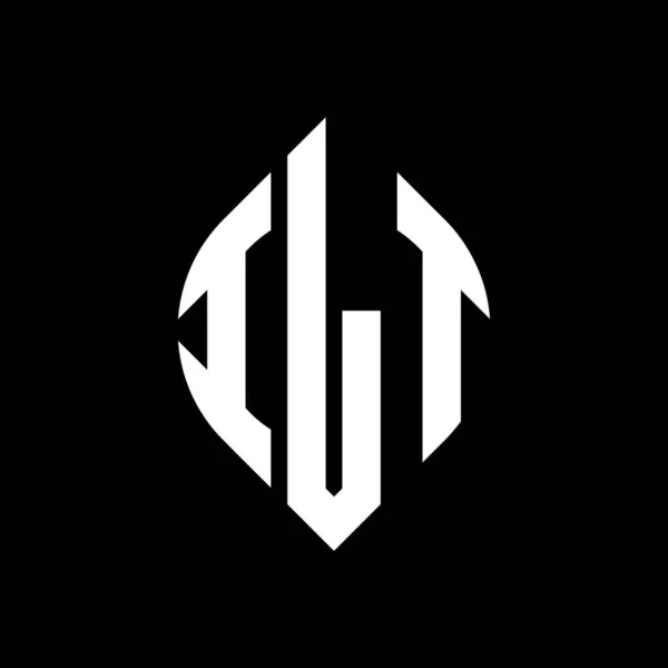 Дизайн Логотипу Літери Ilt Колом Формою Еліпса Ilt Еліпс Літери — стоковий вектор