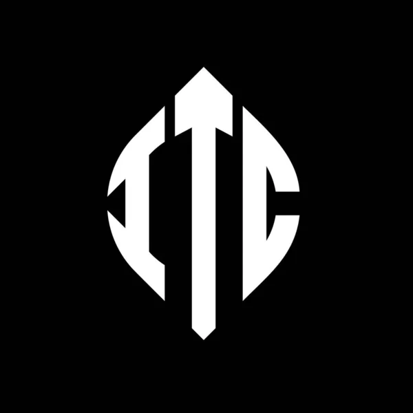 Itc Cirkel Letter Logo Ontwerp Met Cirkel Ellips Vorm Itc — Stockvector