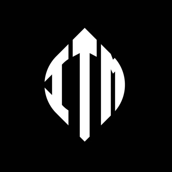 Diseño Logotipo Letra Círculo Itm Con Forma Círculo Elipse Itm — Vector de stock