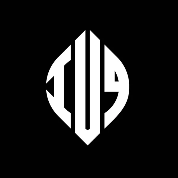 Iuq Círculo Letra Logo Diseño Con Forma Círculo Elipse Letras — Vector de stock