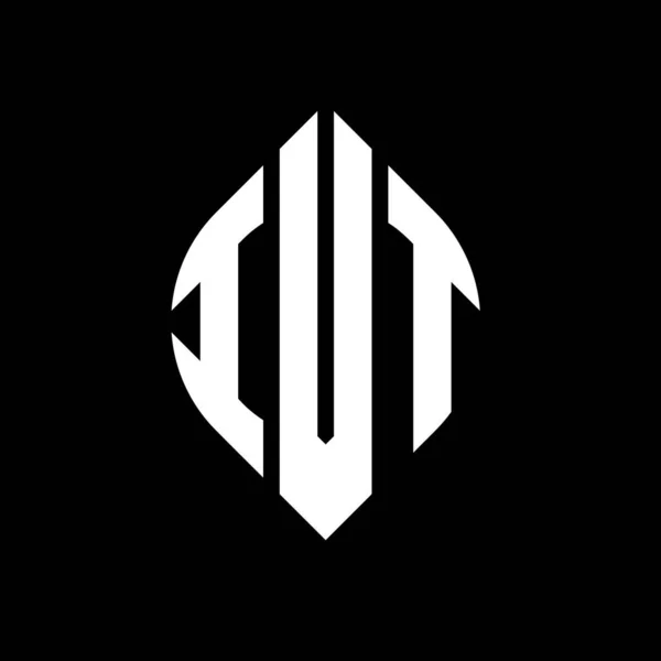 Ivt Дизайн Логотипа Круга Буквы Кругом Эллипсом Формы Ivt Эллиптические — стоковый вектор