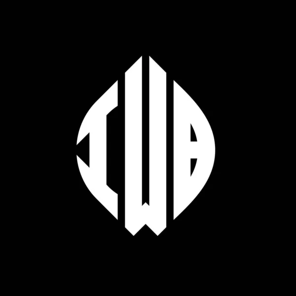 Iwb Kruh Písmeno Logo Design Kružnicí Elipsy Tvar Iwb Elipsy — Stockový vektor