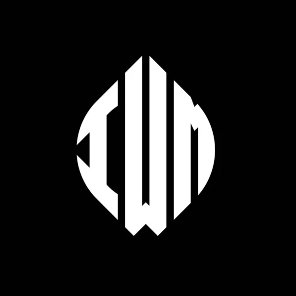 Iwm Kruh Písmeno Logo Design Kružnicí Elipsy Tvar Iwm Elipsy — Stockový vektor