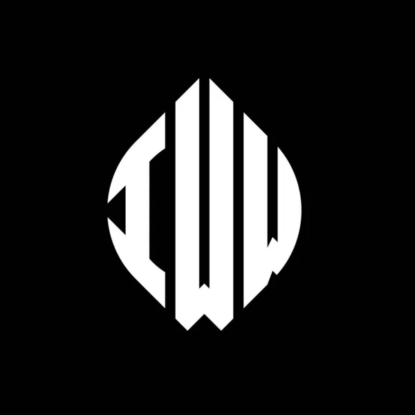 Iww Kruh Písmeno Logo Design Kružnicí Elipsy Tvar Iww Elipsy — Stockový vektor