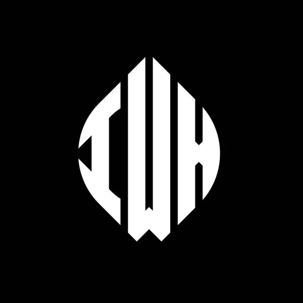 Iwx Círculo Letra Logo Diseño Con Forma Círculo Elipse Letras — Vector de stock